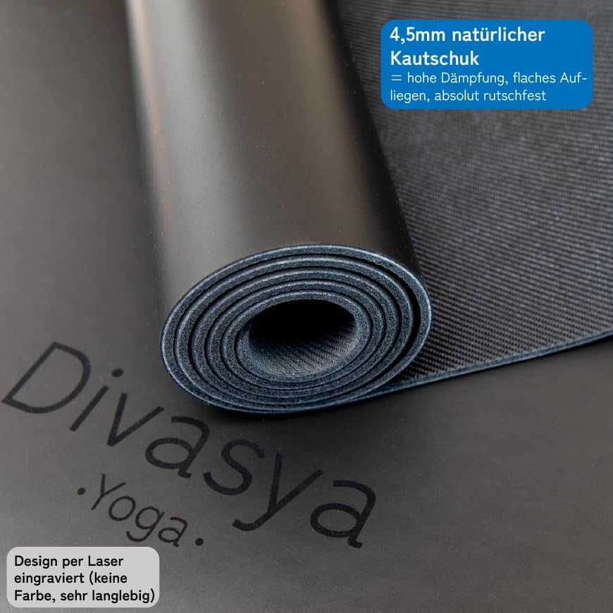 Premium Yogamatte rutschfest: Naturkautschuk rutschfest & japanische professional grip Oberfläche |