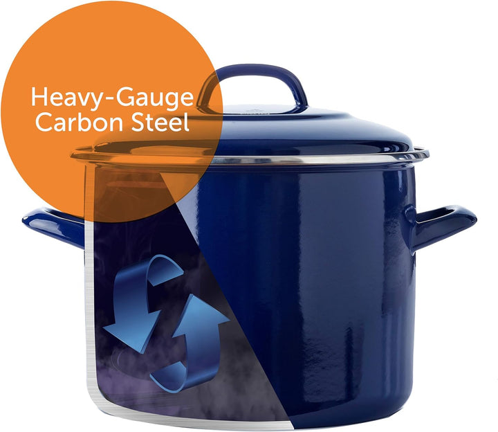 BK Indigo Holländisches Erbe Deutscher Emaillierter Suppentopf mit Deckel mit PFAS-Freier Keramik-An