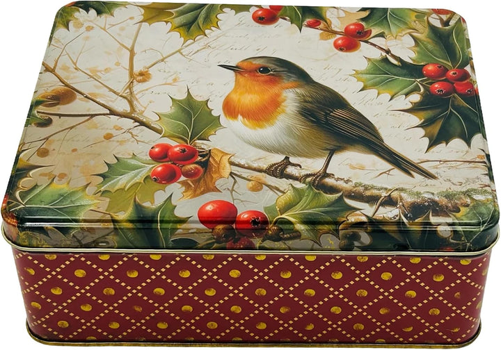 Geschenkdose Design Nostalgia - Liebevoll gestaltete rechteckige Vorratsdose - Motiv Rotkelchen - Bl
