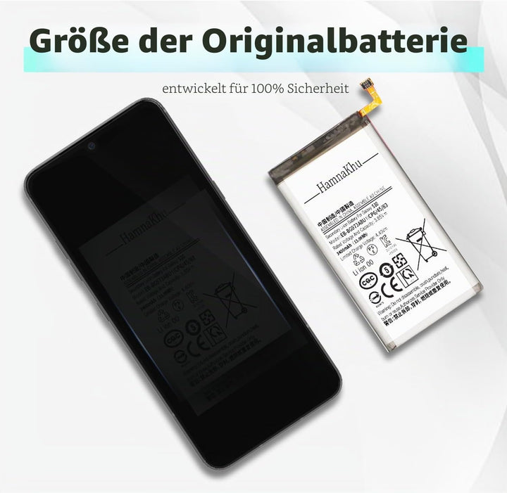 [3400mAh] Akku für Samsung Galaxy S10, Verbesserter 0-Zyklen-Akku EB-BG973ABU Ersatz für Samsung Gal