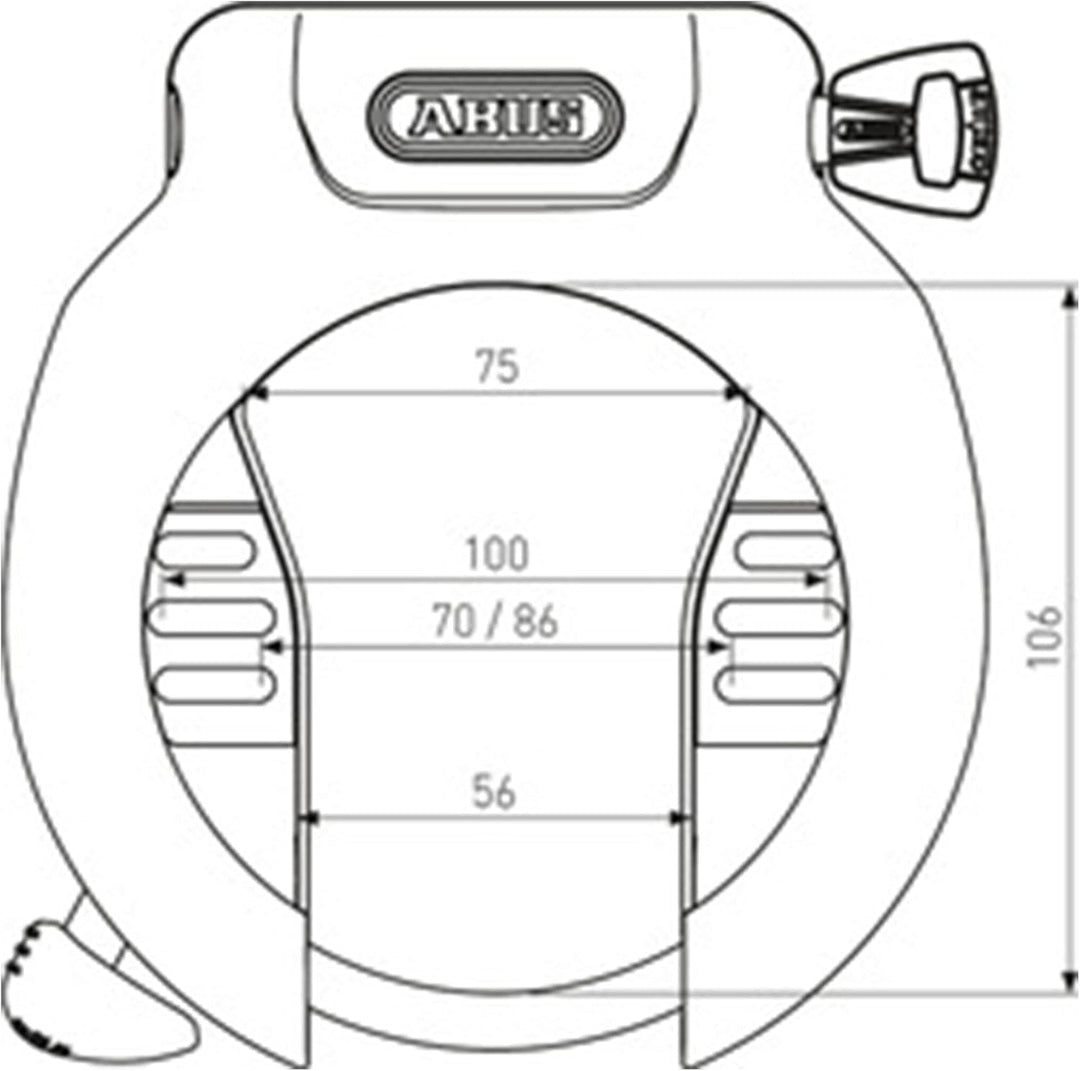 ABUS Unisex – Erwachsene 4750S NR BK OE Rahmenschlösser, Unifarben, universal