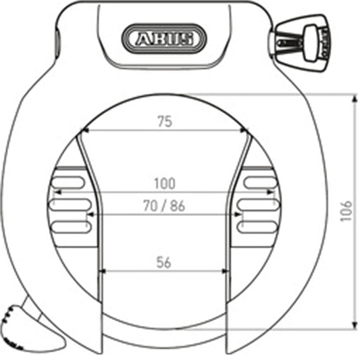ABUS Unisex – Erwachsene 4750S NR BK OE Rahmenschlösser, Unifarben, universal