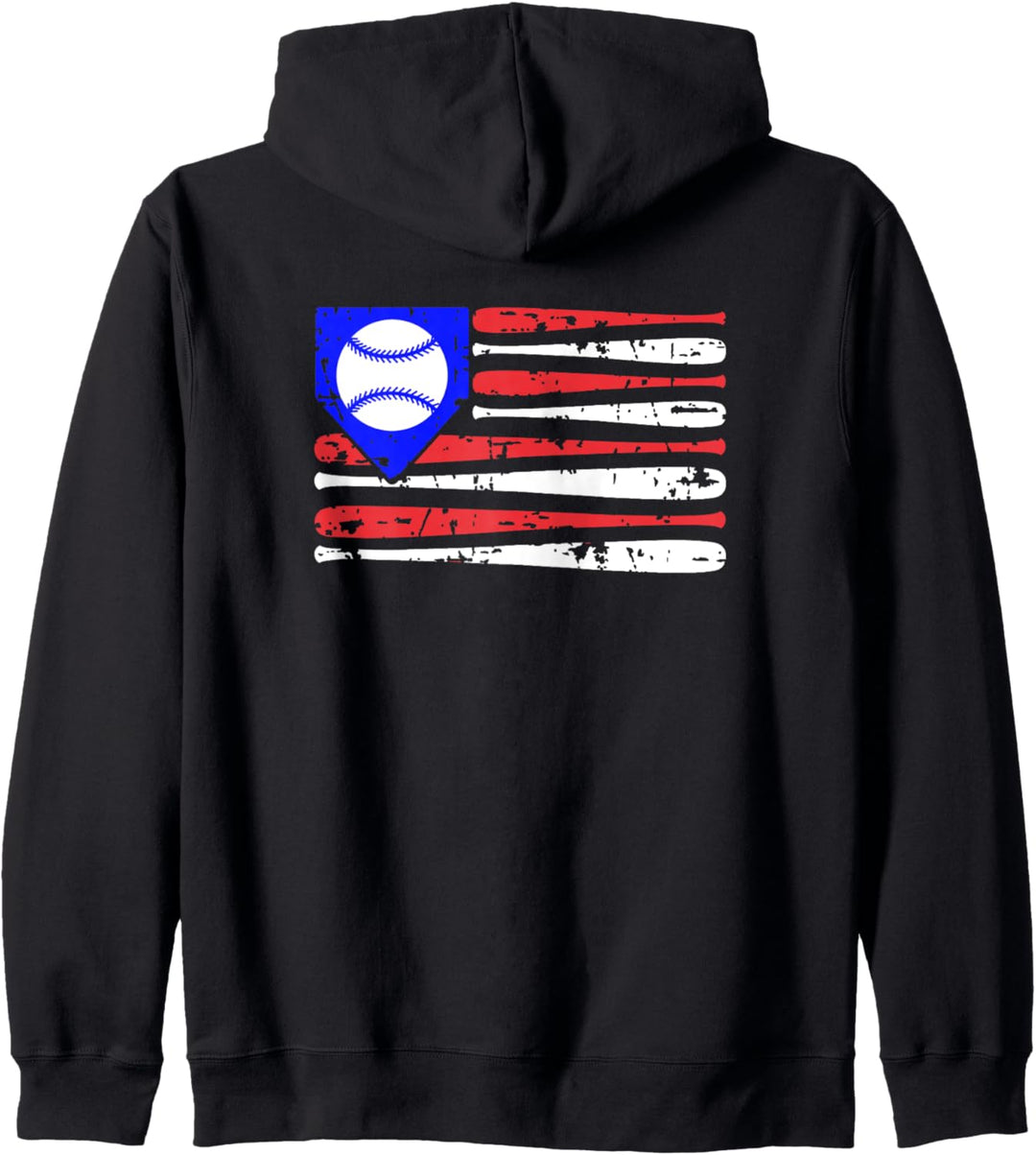 Baseball American Flag USA / Fledermäuse, Ball Home Plate Kapuzenjacke