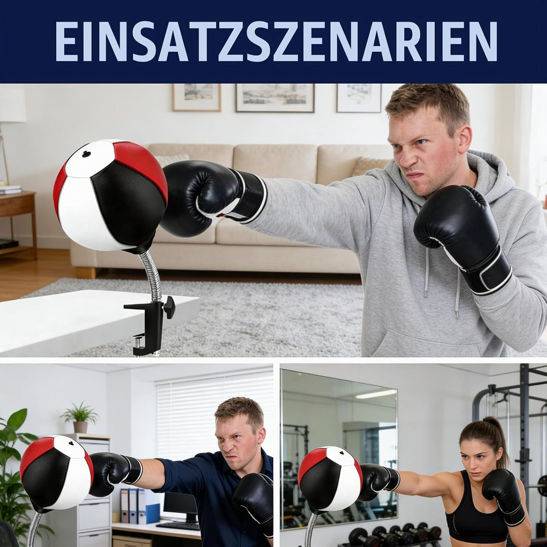 Boxsack für den Schreibtisch, Punchingball Tisch, Tisch Boxsack mit Superstarkem Saugnapf und Tischk