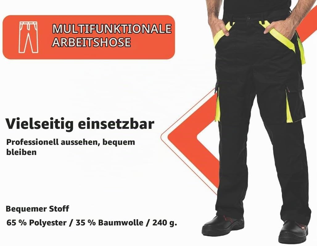 Mazalat Lange Arbeitshose mit Multifunktionstaschen Berufsbekleidung für Handwerker, Maurer, Dachdec