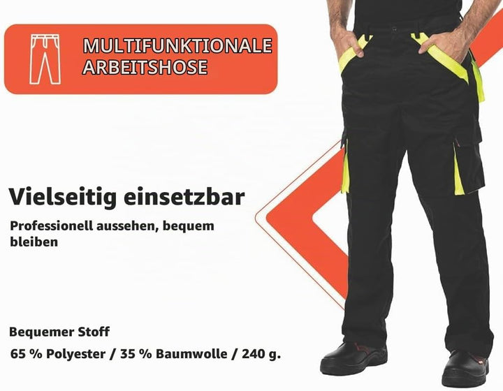 Mazalat Lange Arbeitshose mit Multifunktionstaschen Berufsbekleidung für Handwerker, Maurer, Dachdec