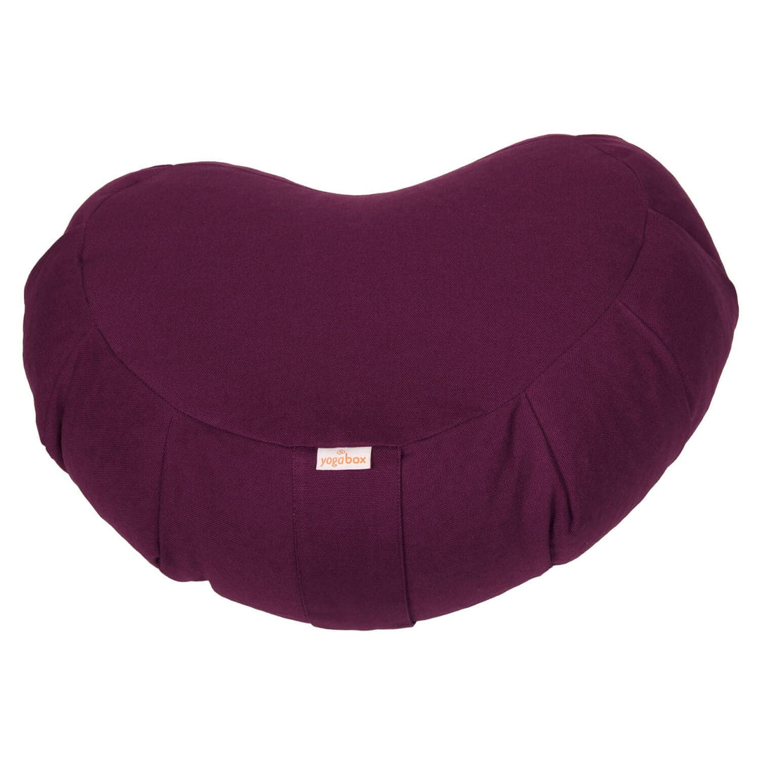 Yogabox Meditationskissen Zafu Zen Halbmond Basic mit Zip aubergine, aubergine