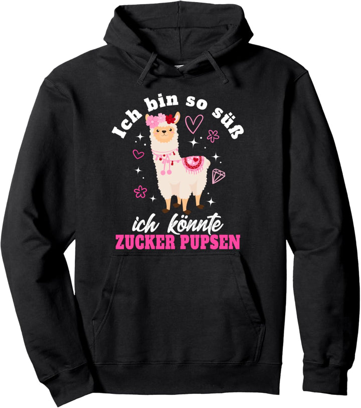 Ich bin so süss ich könnte Zucker pupsen Lama Alpaka Spruch Pullover Hoodie
