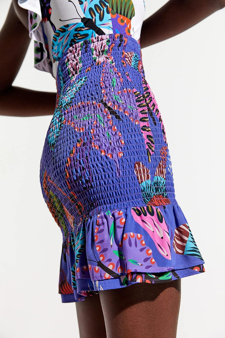 Desigual Damen FAL_Dolores Überwurf für Schwimmbekleidung L Blau, L Blau