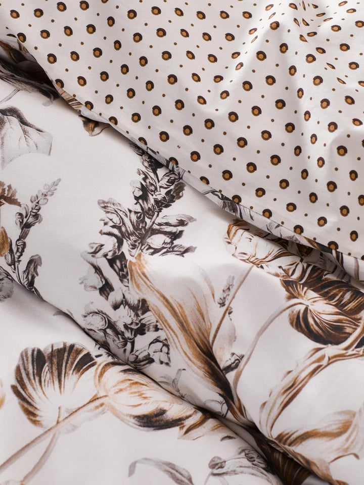 ESSENZA Bettwäsche Jackie Blumen Baumwolle Perkal Vanilla, 155x220 + 1 x 80x80 cm