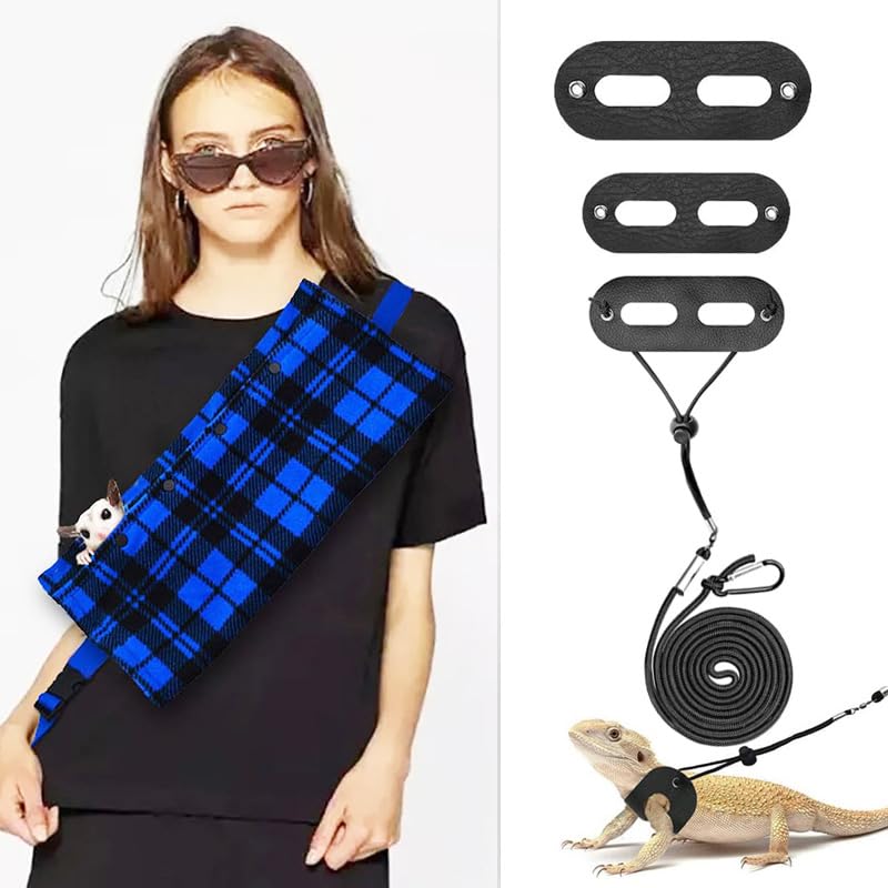 Tragetasche für Kleintiere, kleine Tiertasche für Bartagamen, Eidechsen und Reptilien, mit verstellb