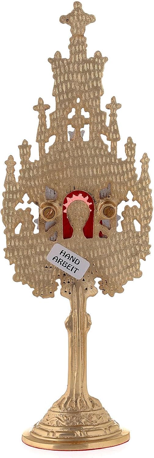 Holyart Monstranzen und Reliquiare aus Metall: Mini Reliquiar zweifarbigen Messing gotischen Stil 22