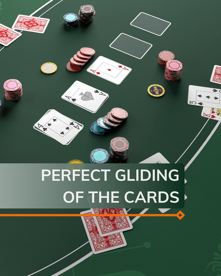 Bullets Playing Cards Designer Pokermatte blau in 180 x 90 cm für den eigenen Pokertisch - Deluxe Po