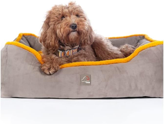 HKM ANAM Cara Hundebett Taupe/Goldgelb S, Taupe/Goldgelb S