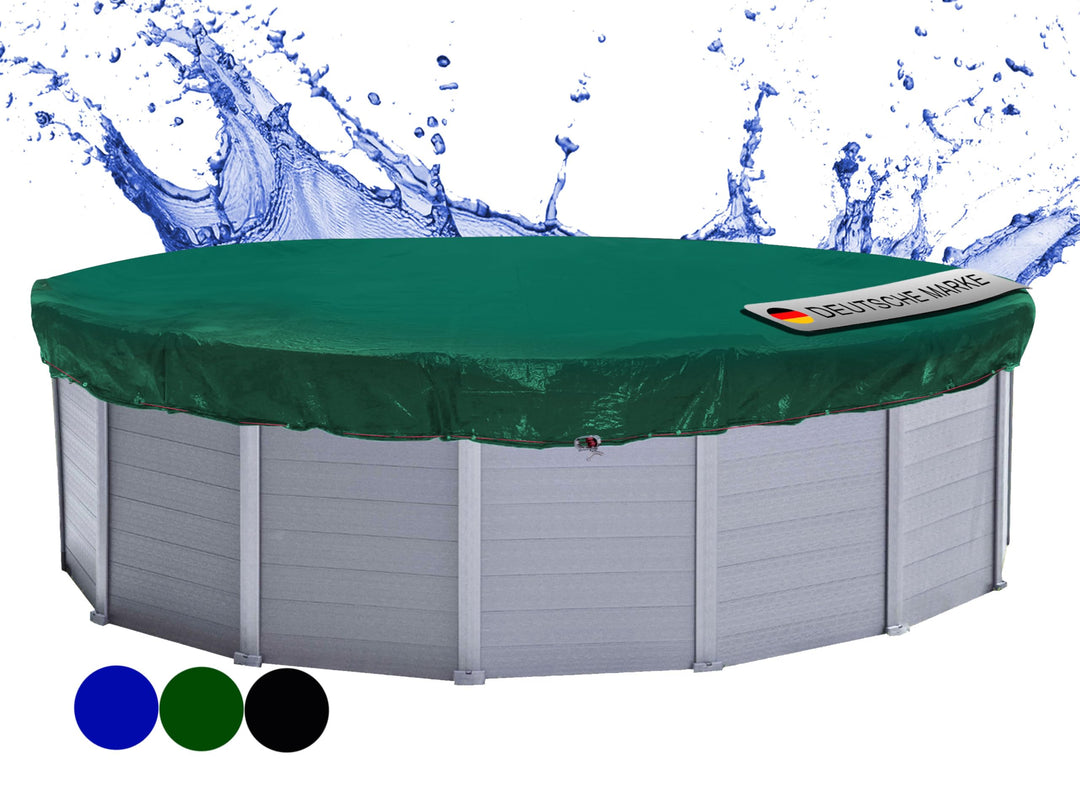 QUICK STAR Poolabdeckung Rund für 550-600 cm Pools | Planenmass Ø 680 cm | Grün | Sommer & Winter Po