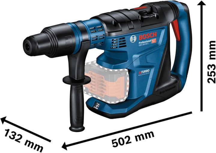 Bosch Professional 18V System BITURBO Akku Bohrhammer GBH 18V-40 C (inkl. Maschinentuch, Fetttube, Z