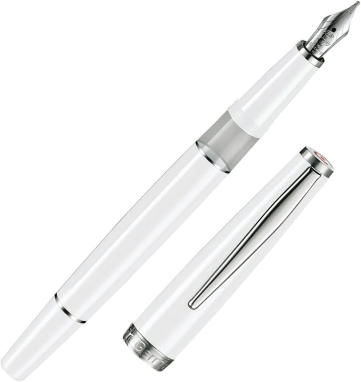 Cleo Skribent Kolbenfüllhalter Classic weiss, Feder:fein (F)