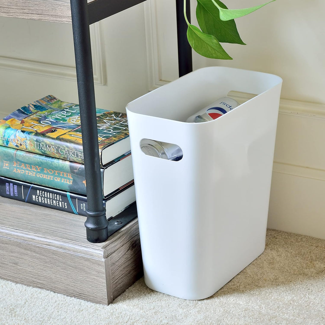 Youngever 2er Pack Schmaler Mülleimer, 10L Kunststoff Müllbehälter, Mülleimer mit Griffen für Heimbü