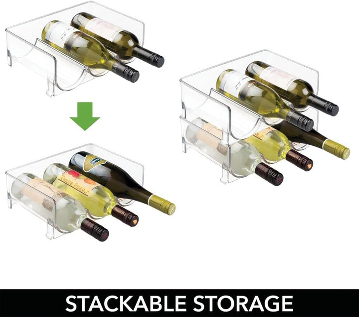 mDesign 2er-Set Flaschenregal – stapelbare Aufbewahrung für Wasserflaschen bzw. Trinkflaschen – idea