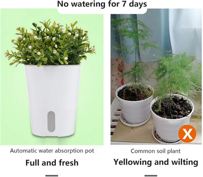 GDWD 10er Set Selbstwässernder Blumentopf, Selbstbewässerung Topf mit Wasserstandsanzeiger, Bewässer