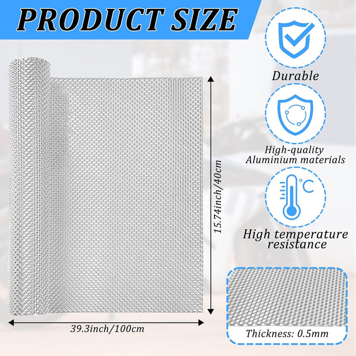 Hitzeschutz Hitzeblech Geprägte 100cm x 40cm Fahrzeug Aluminisierter Hitzeschutzblech Reparatursatz