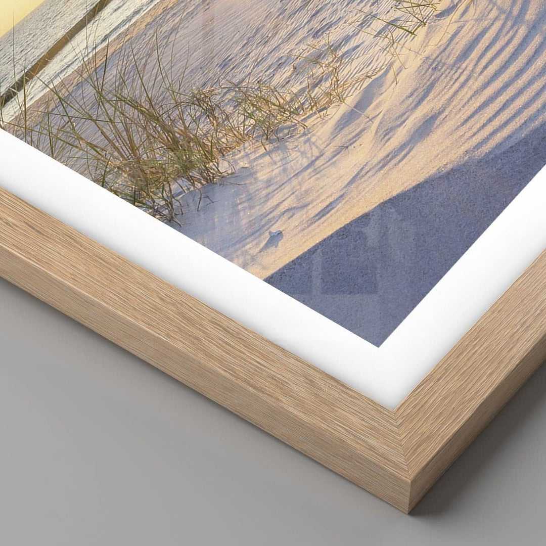 Wandposter Art Prints 50x70cm Poster Rahmen helle Eiche Düne Strand Meer Küche Wanddeko Bild Wand Ku