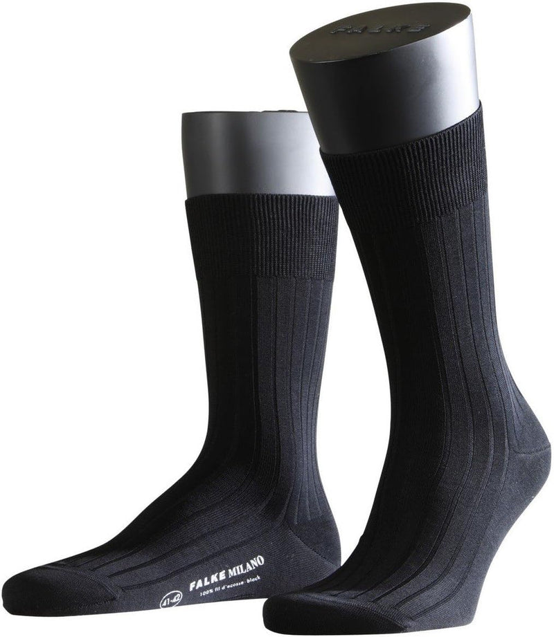 FALKE City Herren Socken Milano 2er Pack, Grösse:39/40;Farbe:Black (3000)