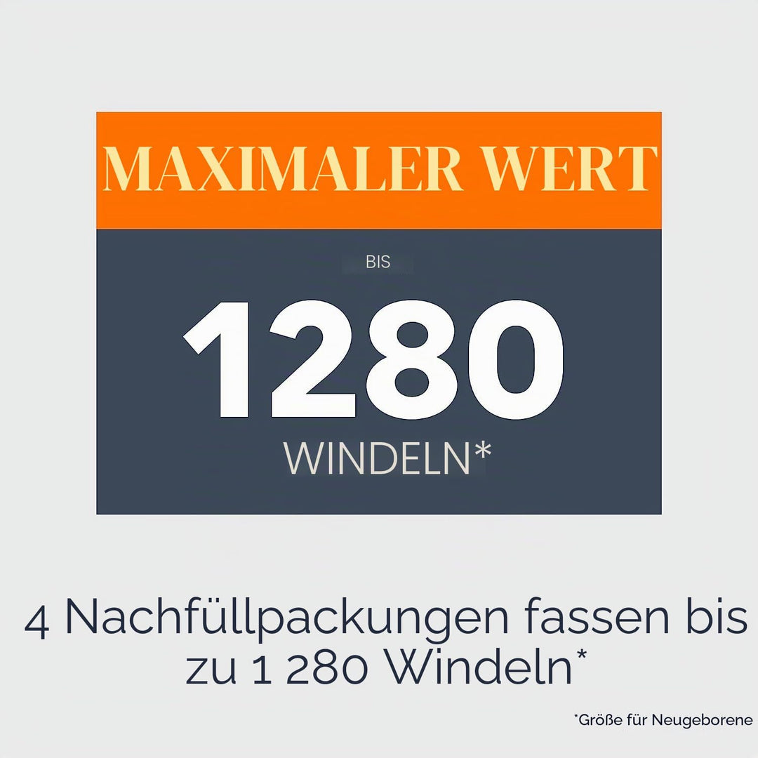 Diaper Genie Essentials Runde Nachfüllpackung, 4er-Pack, für bis zu 1280 Windeln für Neugeborene, mi