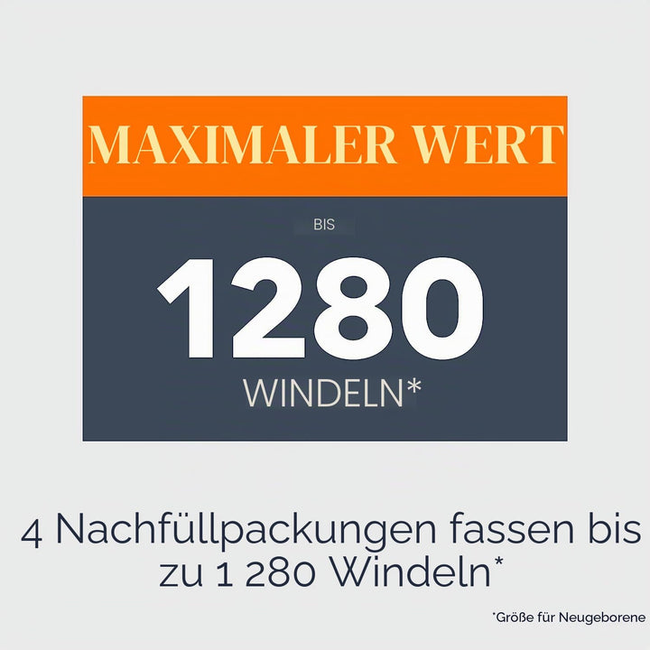 Diaper Genie Essentials Runde Nachfüllpackung, 4er-Pack, für bis zu 1280 Windeln für Neugeborene, mi