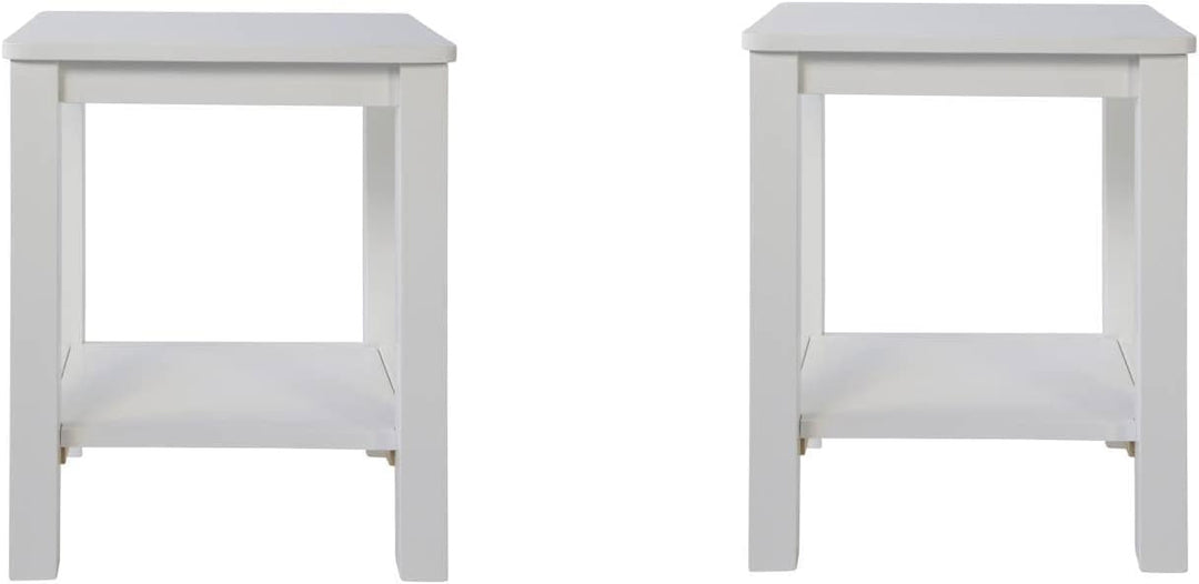 Homestyle4u 2270, Holzhocker Hocker Holz Weiss 2 Stück Sitzhocker 2er Set Tischhocker Kniehocker Kie