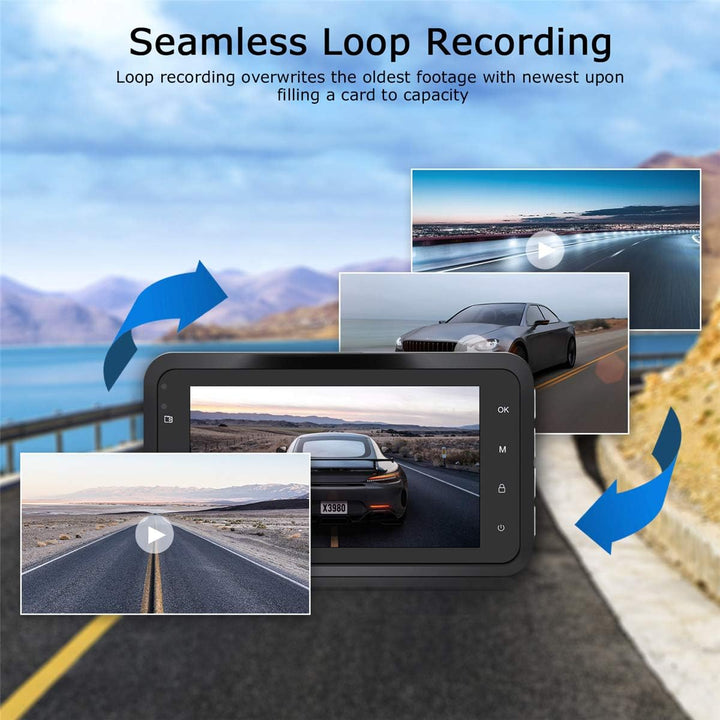 ORSKEY Dashcam Auto 1080P Full HD Autokamera DVR Dashboard Kamera Videorecorder Auto Kamera vorne Da