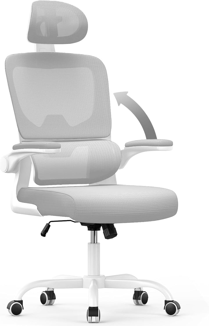 naspaluro Ergonomischer Bürostuhl, Schreibtischstuhl mit C-förmiger Lordosenstütze, verstellbarer Ko