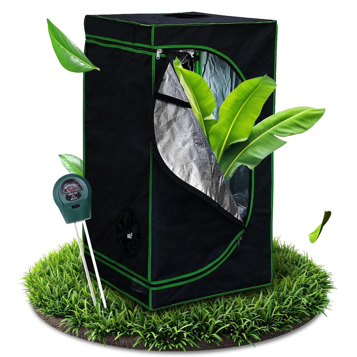 Melko - Growbox 40x40x120 cm Set mit 3-in-1 Messgerät - Licht- & wasserdichtes Growzelt aus extrafes