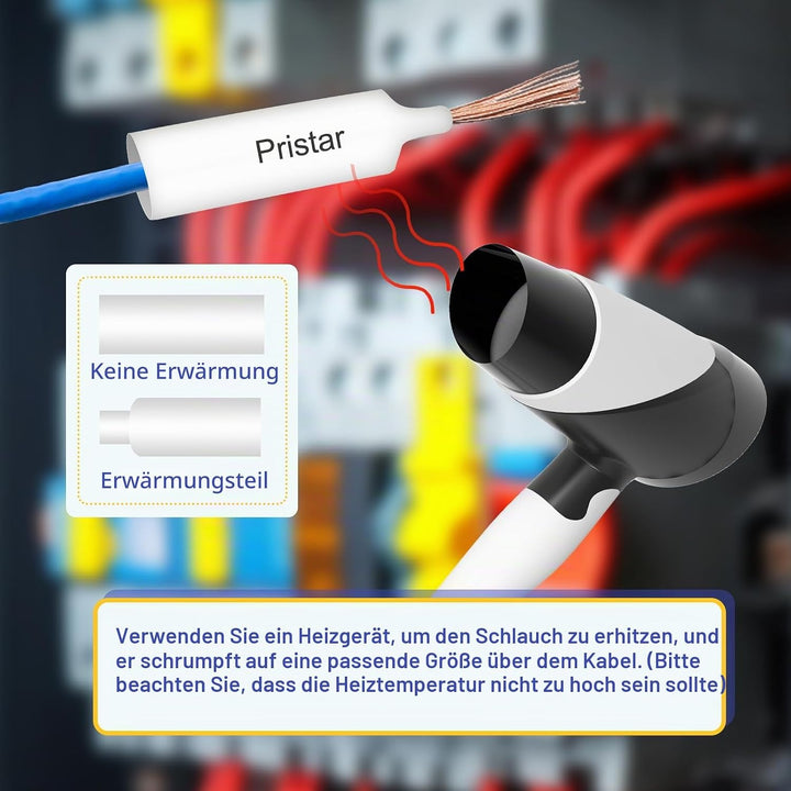 3x Pristar Kompatibel mit P Touch HSe-241 HSe241 HSc-241 Schrumpfschlauch schwarz auf weiss Etikette