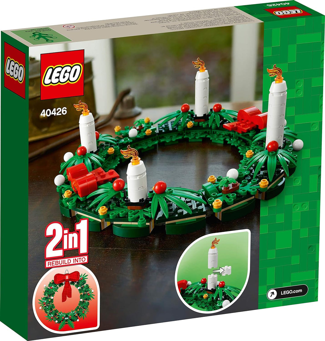 Lego Kultiger Weihnachtskranz 2-in-1 mit grosser roter Schleife und Advent 40426