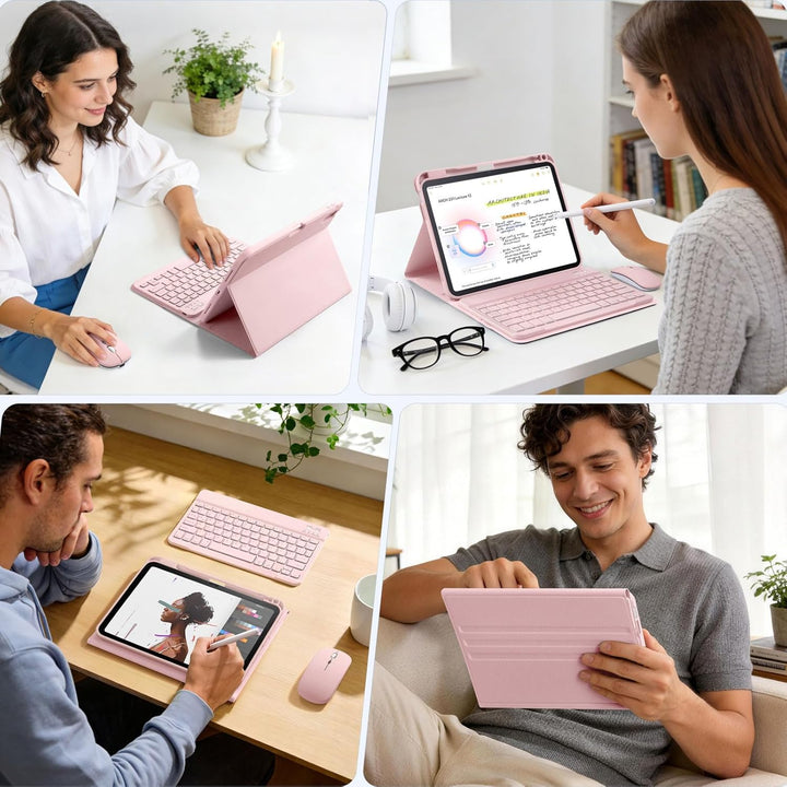 drivego Tastatur Hülle mit Maus for iPad A16 11/10 Generation &amp; Schutzfolie | (11/10.9 Zoll, 2025/20