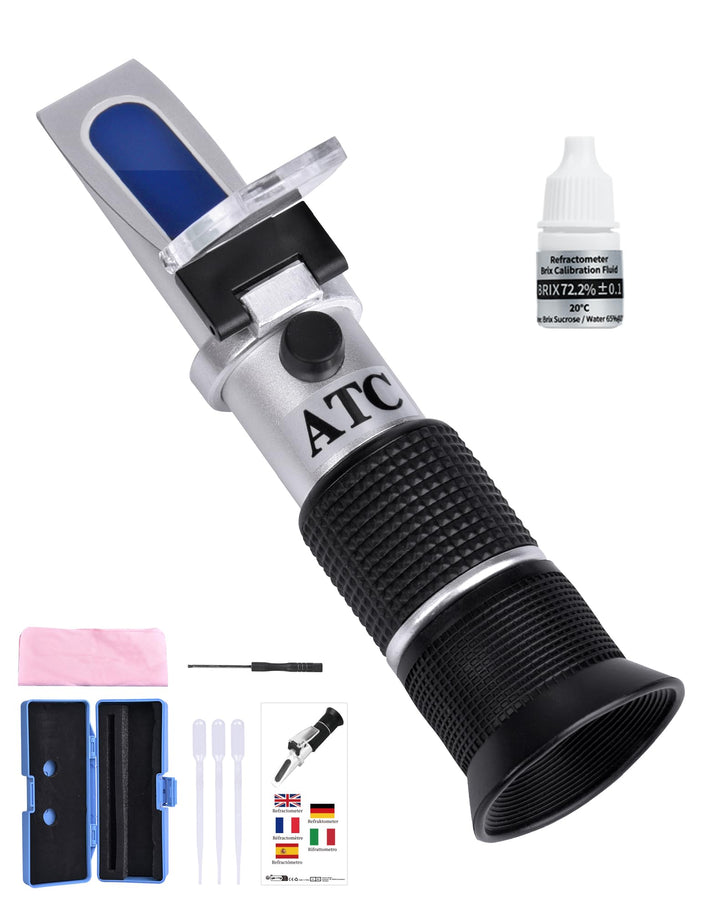 3 in 1 Honig Refraktometer mit ATC Imker Refraktometer Brix 58-92% Wassergehalt im Honig 12-27% Baum