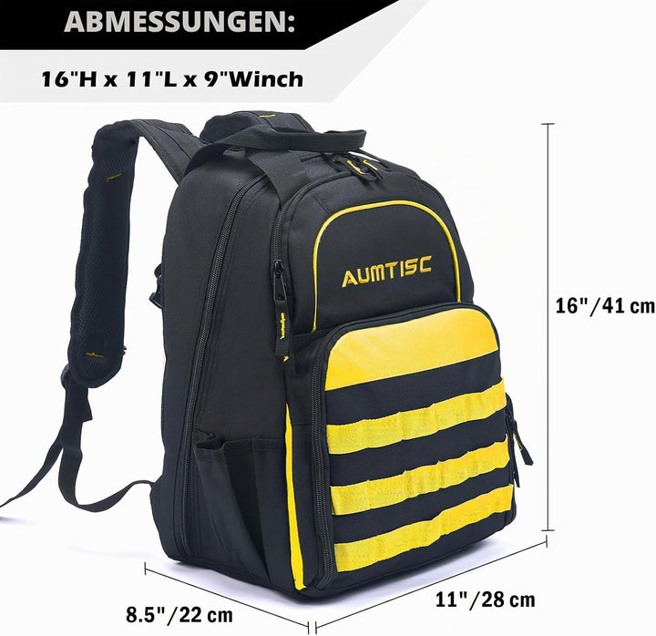 AUMTISC Werkzeugrucksack Werkzeugtasche Hochleistungs-werkzeug rucksack mit Mehrzwecktasche Industri