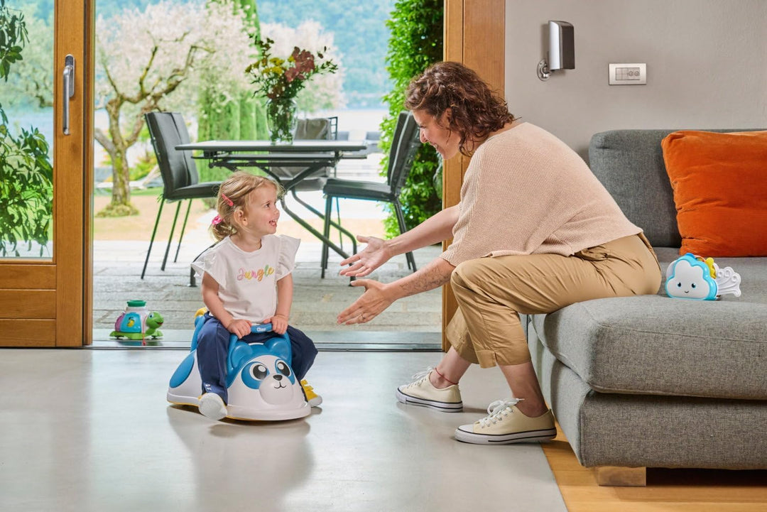 Chicco, 3in1 Panda, Rutscher mit Schwenkbaren Rädern, Schubkarrenmodus, Montessori-Unterteilungsfach