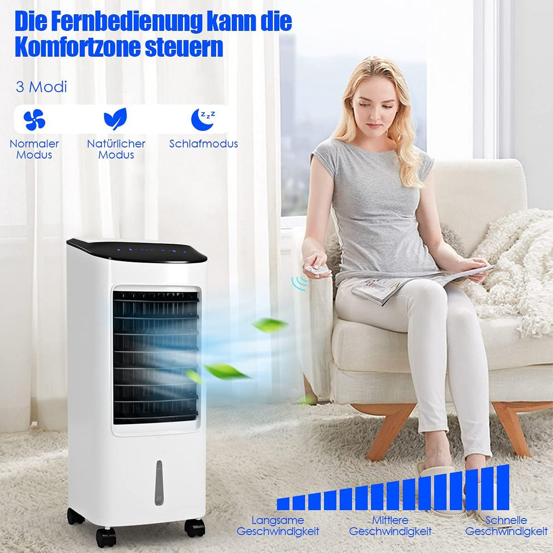 GOPLUS 4 in 1 Luftkühler mit Wasserkühlung, mobiler Ventilator mit 3 Modi & 3 Sufen, 7L Wassertank,
