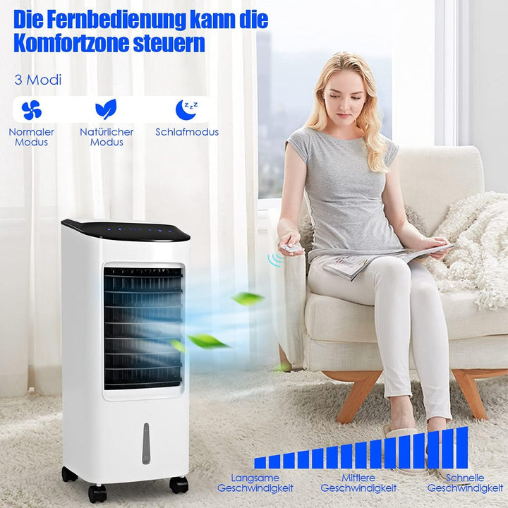 GOPLUS 4 in 1 Luftkühler mit Wasserkühlung, mobiler Ventilator mit 3 Modi & 3 Sufen, 7L Wassertank,
