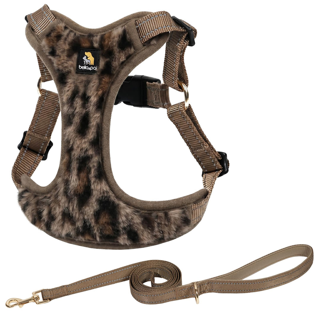 BELLA &amp; PAL Hundegeschirr mit Leine Set, Step-in Geschirr für Welpen/kleine/mittelgrosse Hunde, weic