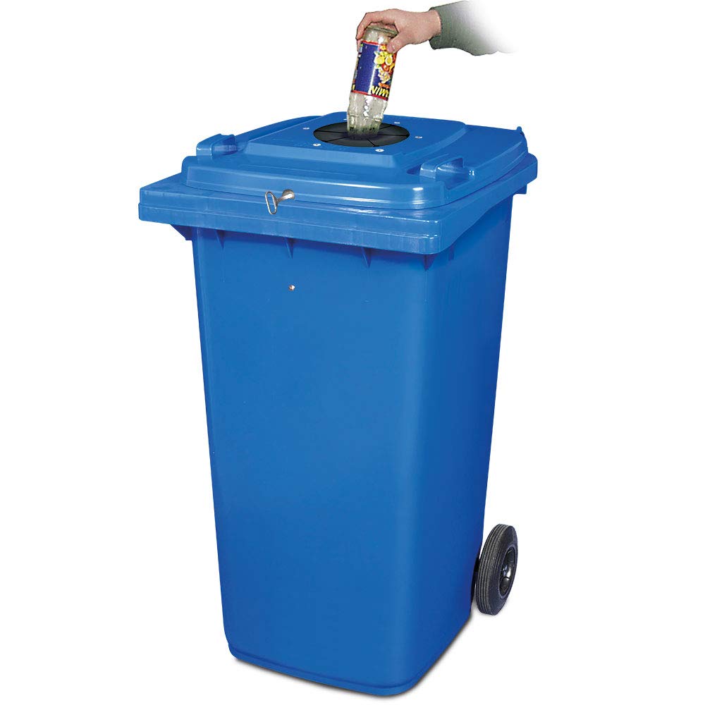 BRB 240 Liter Müllbehälter, Flascheneinwurf mit Gummirosette, abschliessbar mit Dreikantschlüssel (b