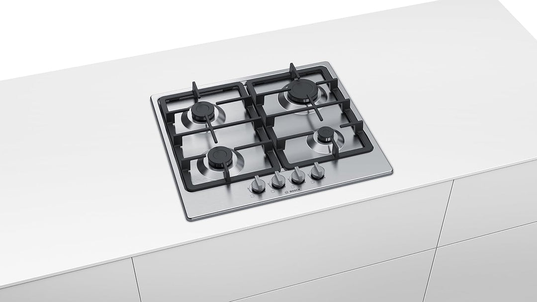 Bosch PGP6B5B90 Gaskochfeld Serie 4 Einbau-Kochfeld 60 cm Leistung 7500 W Edelstahl