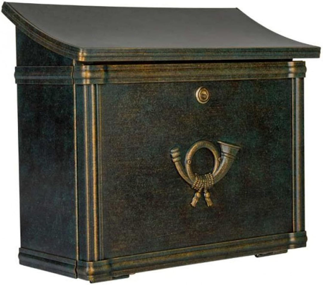 Heibi - Briefkasten "Merito" 64393-010 Edelstahl Grün / Gold patiniert