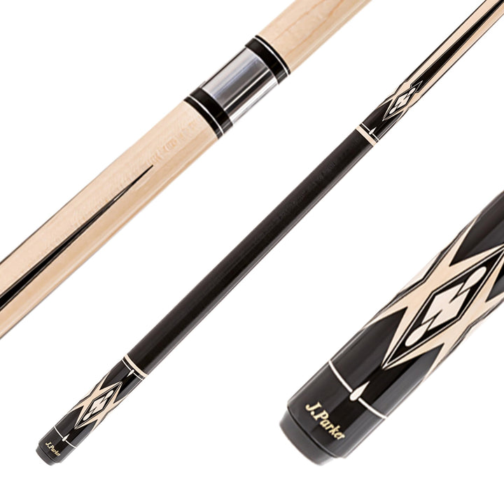 Parker Billardqueue JP-Serie, 2-TLG.Profi-Cue, hochwertiges Ahornholz und Leinenwicklung Griffbereic