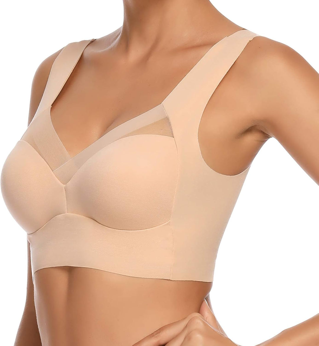 WOWENY Damen Komfort BHS Ohne Bügel Zero Feel Bralette für Frauen, Weich und Bequem T Shirt Schlaf B