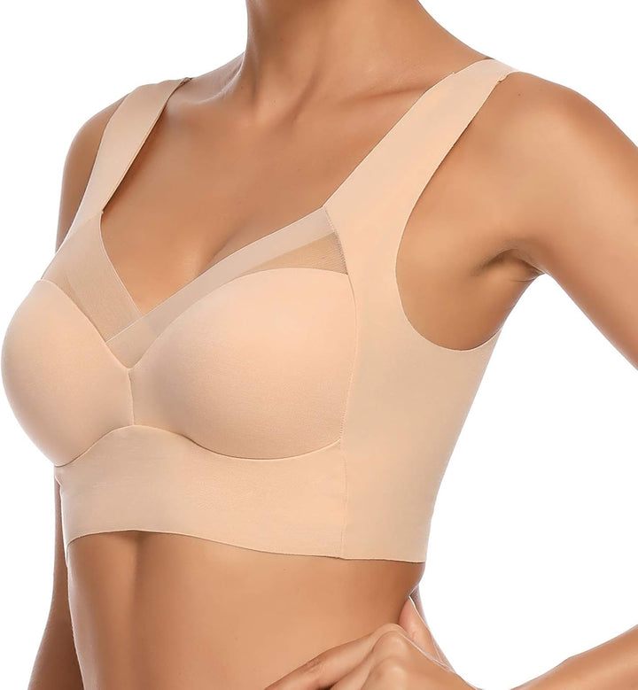 WOWENY Damen Komfort BHS Ohne Bügel Zero Feel Bralette für Frauen, Weich und Bequem T Shirt Schlaf B