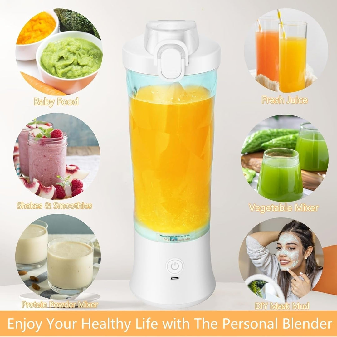 Tragbarer Mixer, USB Wiederaufladbar Kleiner Mixer für Shakes und Smoothies, 6 Klingen Tragbarer Mix