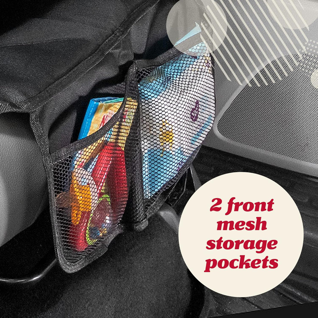 Lusso Gear Car Seat Protector Twin Pack, Thick Padding, 2 Mesh Storage Pockets, Waterproof, Protects
